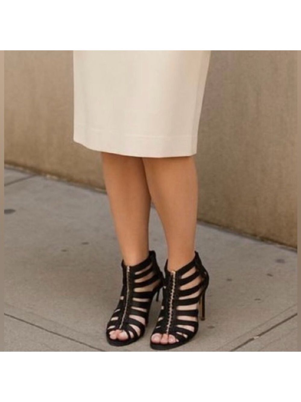 JIMMY CHOO Black GLENYS Gladiator Multistrap Caged Sandals SZ8 Vintage NEW